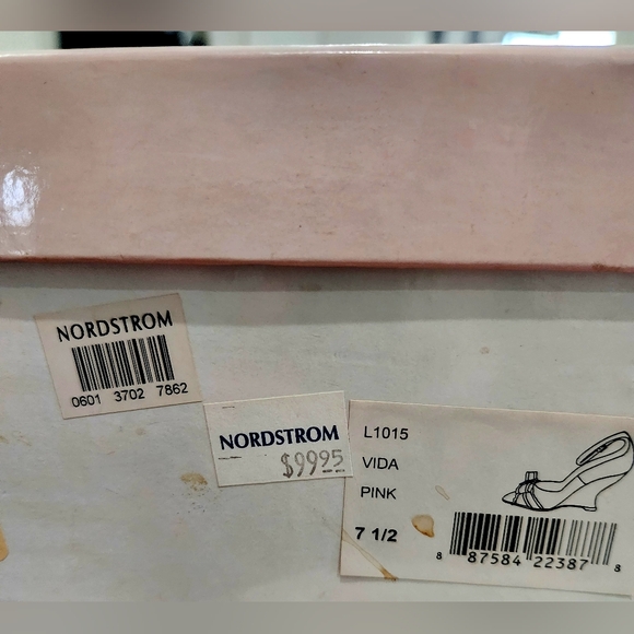 JLo Dusty Pink Suede Wedge Heels Bow Ankle Strap - Picture 6 of 7